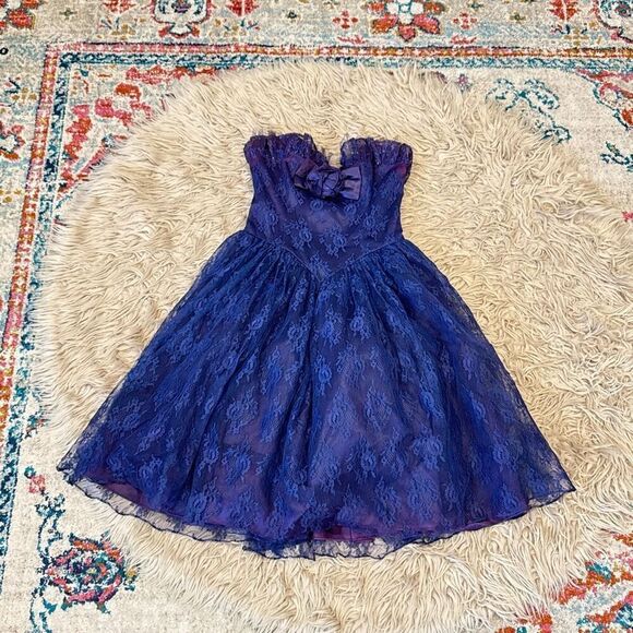 Vintage Gunne Sax Jessica McClintock strapless dress size 7 - Picture 1 of 6